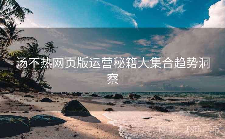 汤不热网页版运营秘籍大集合趋势洞察