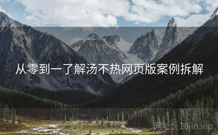 从零到一了解汤不热网页版案例拆解