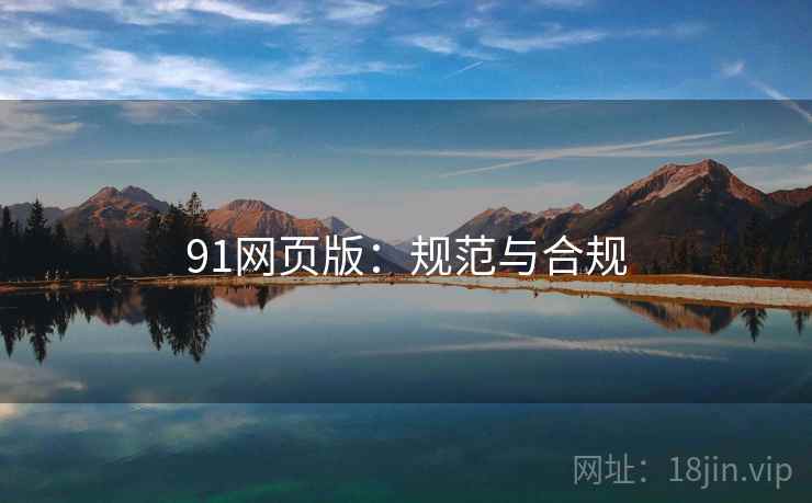 91网页版：规范与合规