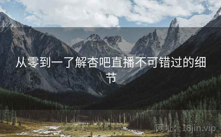 从零到一了解杏吧直播不可错过的细节