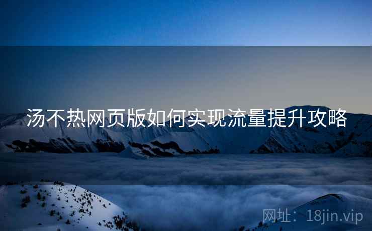 汤不热网页版如何实现流量提升攻略